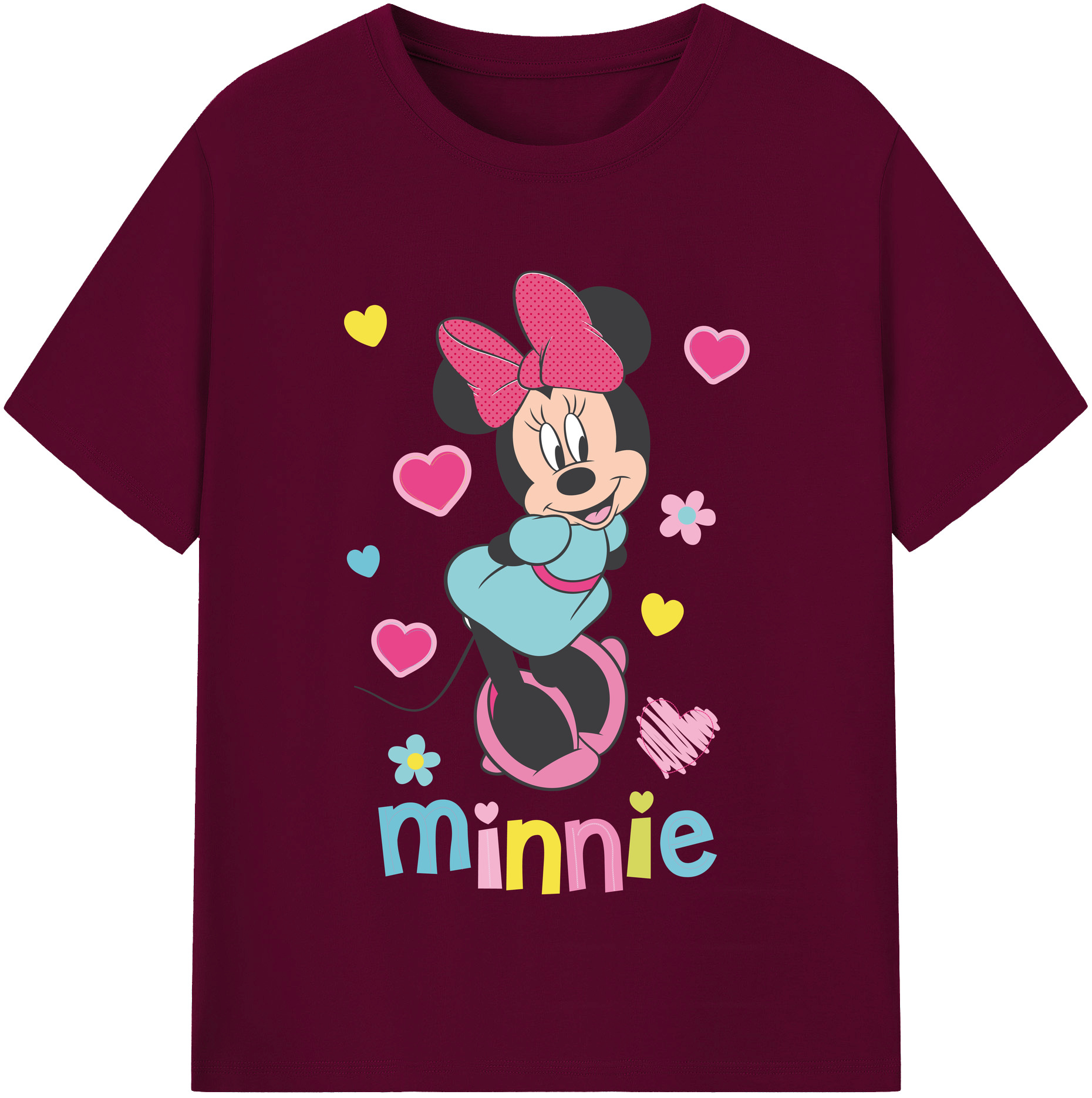 （画像用） ミッキーマウス Mickey Mouse レディースカジュアルプリントTシャツ（綿100％）